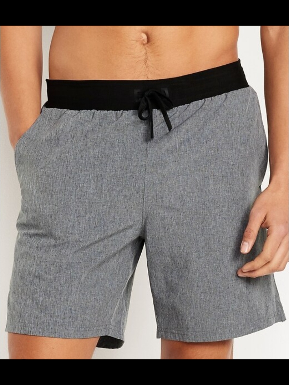Old Navy Men's Gray Swim Hybrids with Black Waistband Large